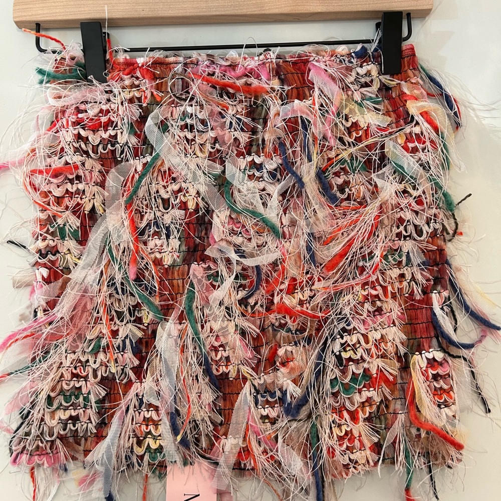 Revolve Colorful Fringe Skirt